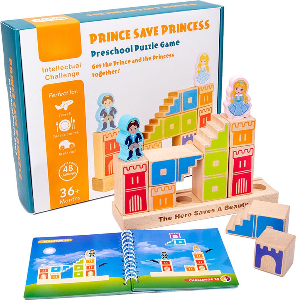 Prinz Save Prinzessin Vorschule Holz Puzzle Spiel für Kinder über 3 Jahre alt