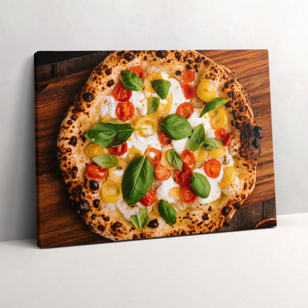 Italienische Küche Pizza Gastronomie – Leinwandbild Wandbild – 80x60 cm – Leinwandbilder – Wandbilder – Schlafzimmer – Flur
