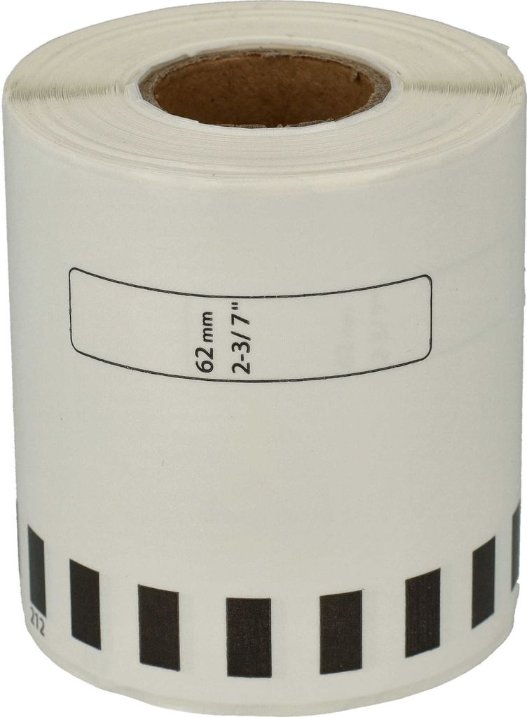 vhbw Rolle 62mm x 15,24m (1 Etikette) kompatibel mit Brother PT QL-710W, QL-720, QL720NW, QL-650, QL650TD, QL-700, QL-710 Drucker - Premium Weiß