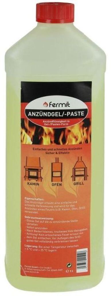 Fermit 11514 Anzündgel 1l Flasche Produktbild 
