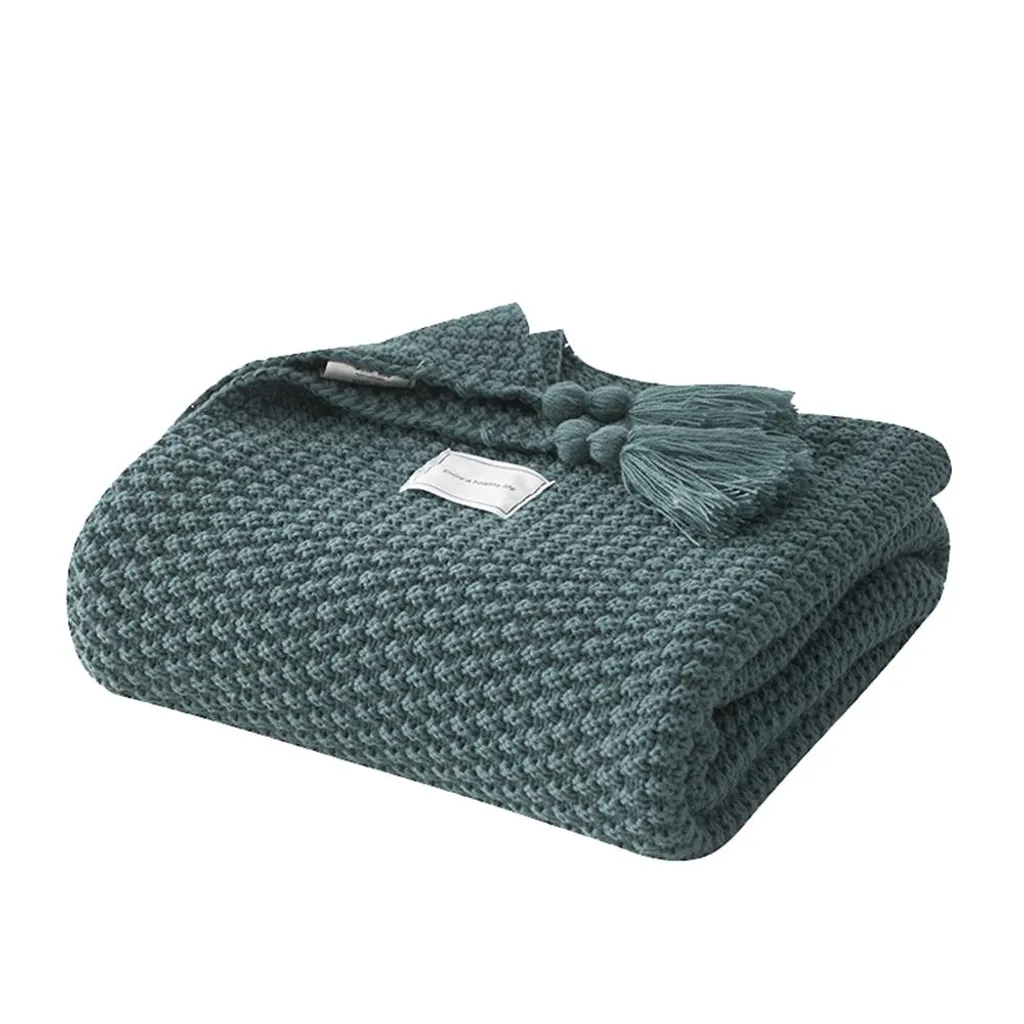 Coperta Morbida Blu a Maglia 110x150cm - Nappe e Comfort Caldo