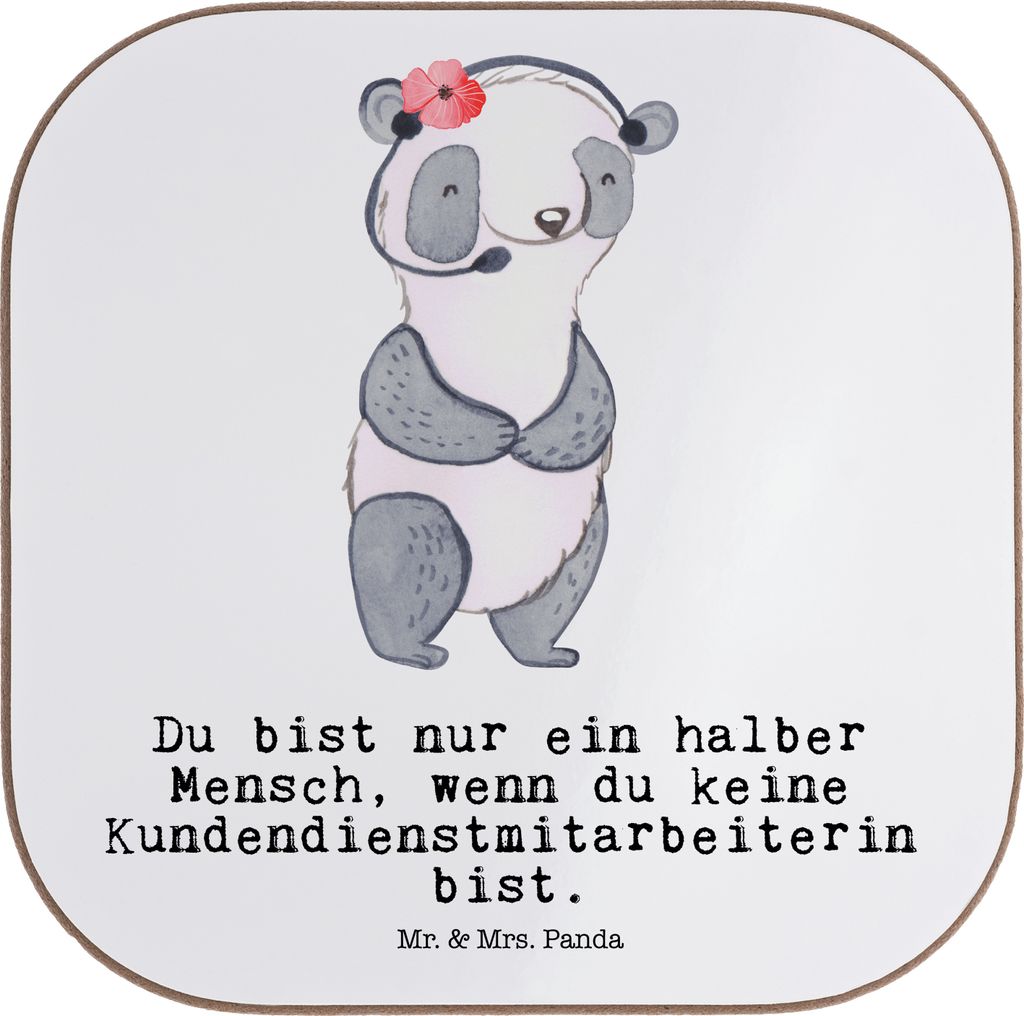 Mr. & Mrs. Panda Untersetzer für Gläser Kundendienstmitarbeiterin Herz - Weiß - Geschenk, Lustig, Tasse, Customer Service, Spruch, Tassen, Tisch...