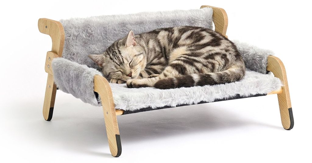 Relaxdays kattenbed, zacht, verhoogde hangstoel voor Productafbeelding 