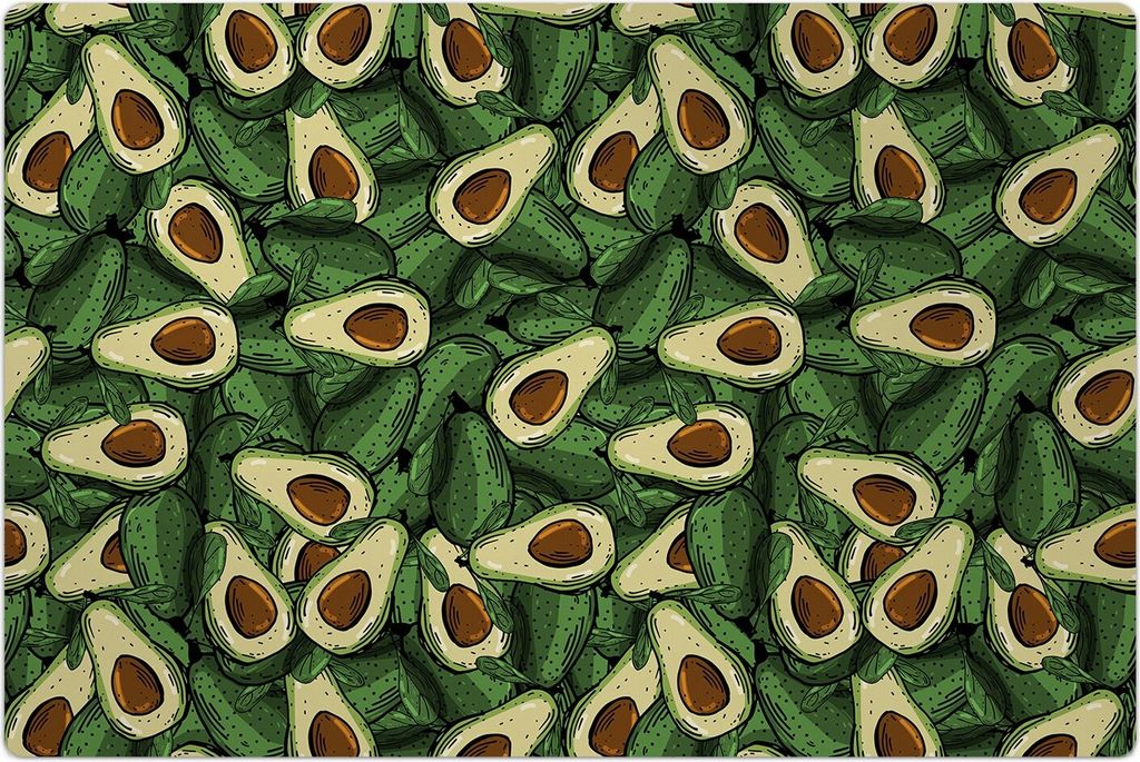 Küchenmatte 140x210 cm Vinylmatte Bodenmatte Dekoration - Olive Avocado grün