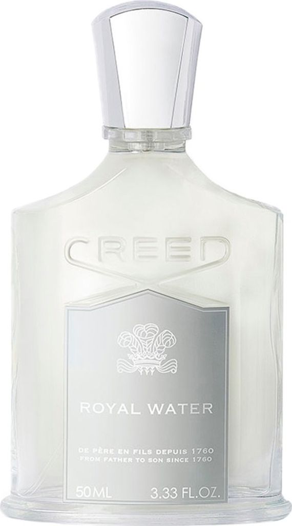 A clear, professional studio shot of a Creed Royal Water Eau de Parfum bottle against a white background.
