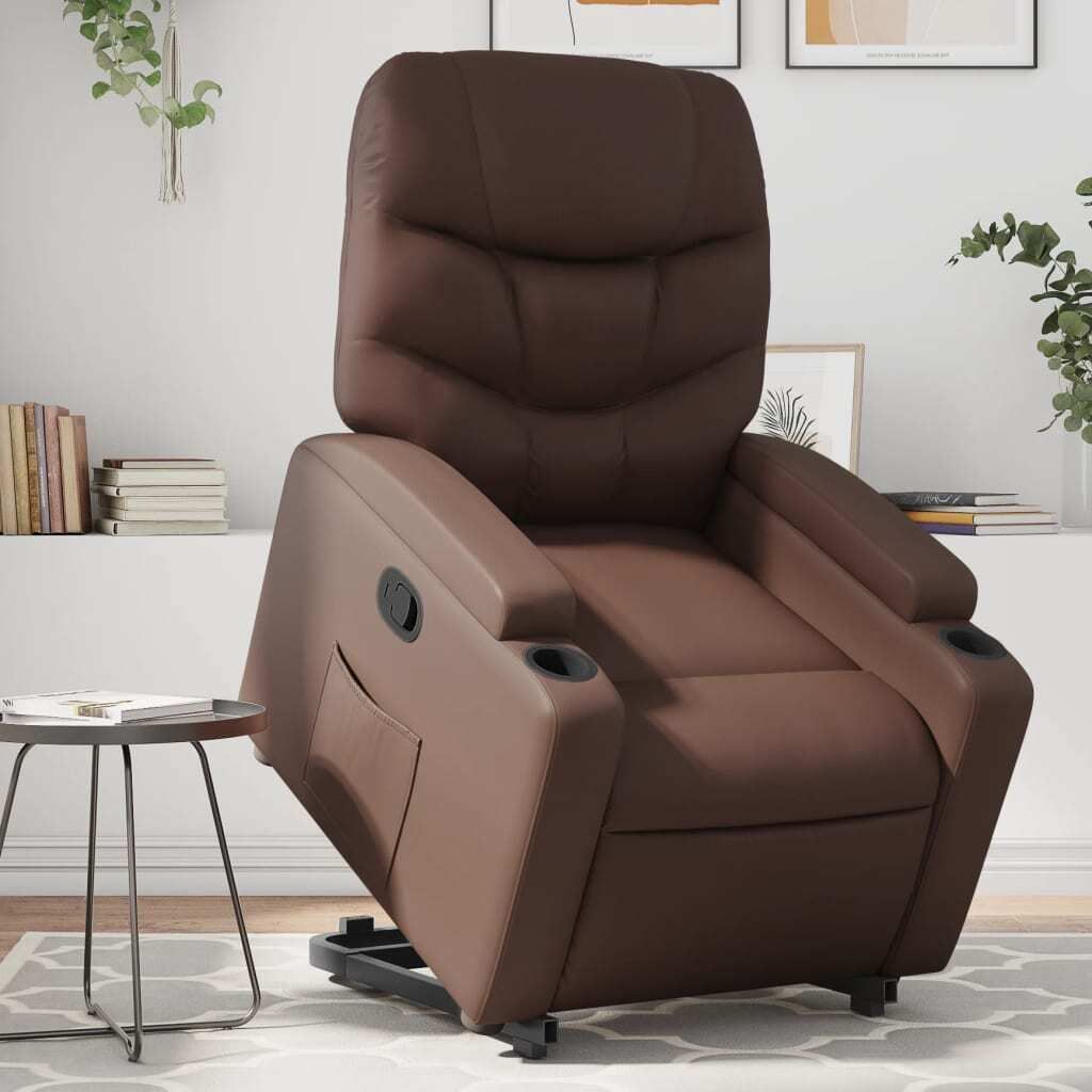 Cloris DesignMöbel Relaxsessel mit Aufstehhilfe Braun Kunstleder , Klassische Sessel 2024 Neu