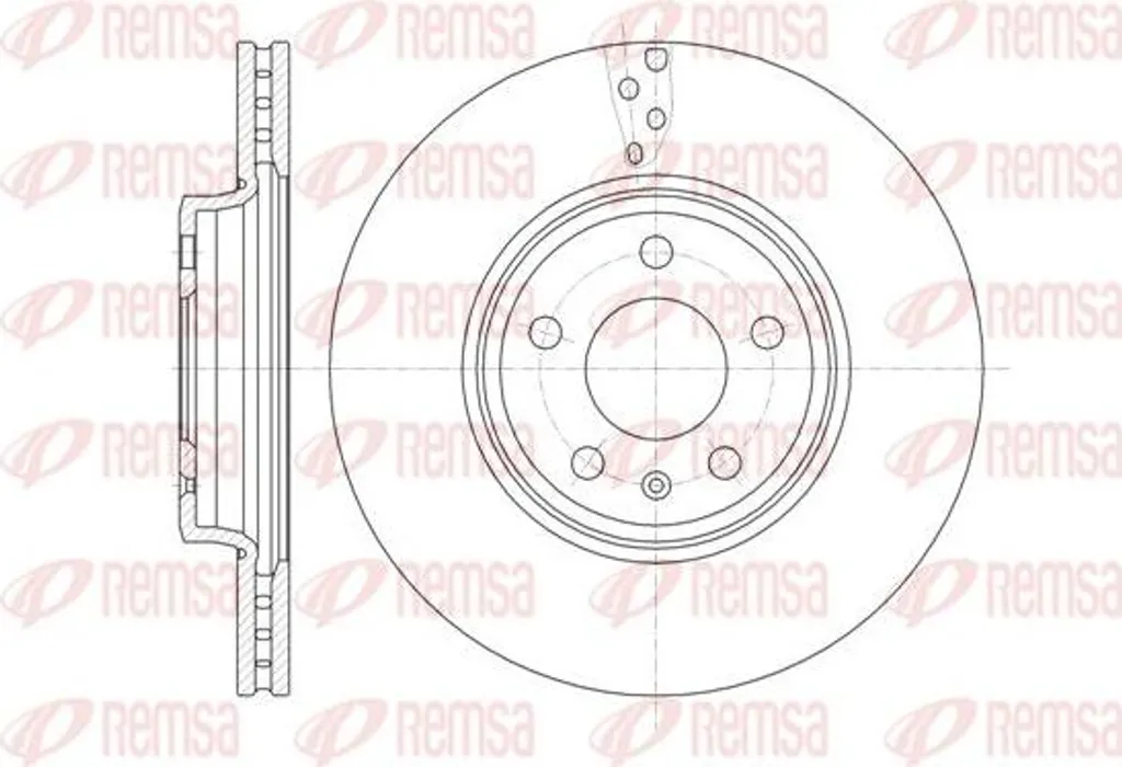 Disque de frein avant ventilé compatible Audi A4 8W et A5 8F REMSA