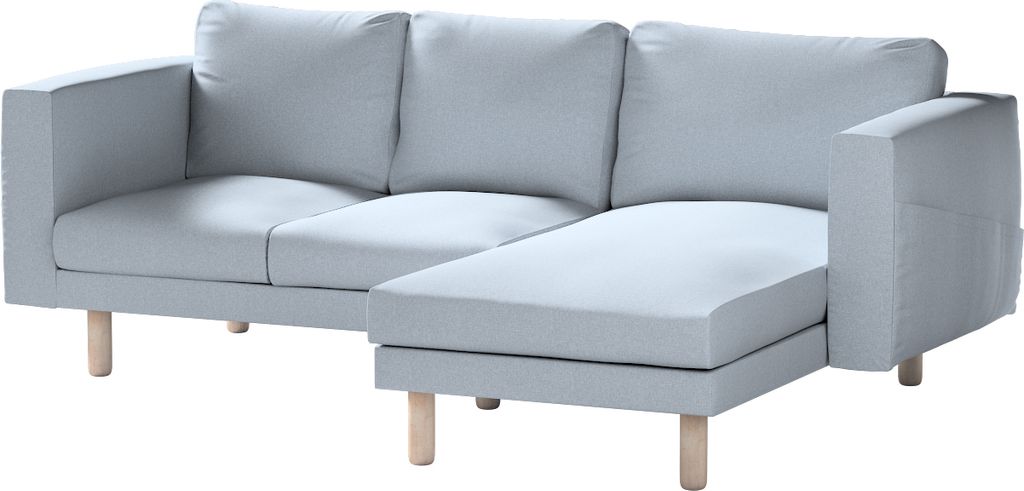 Dekoria Bezug für Norsborg 3-Sitzer Sofa mit Recamiere, steingrau, Norsborg Bezug für 3-Sitzer Sofa mit Recamiere