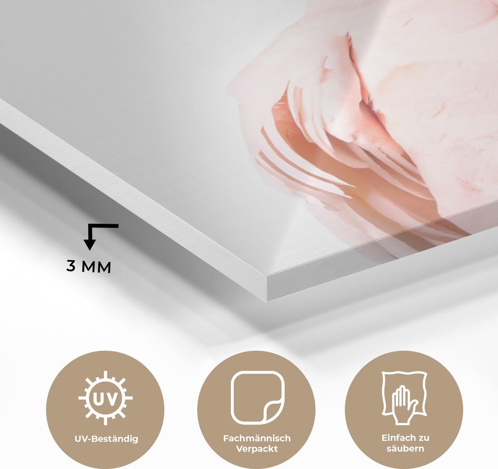 MuchoWow Glasbilder - Bilder auf Wandbild - Foto auf Glas Kakadu - Rosa - Tiere - Natur 30x40 cm Wanddekoration aus Glas - Acrylglasbild - Acrylbil...