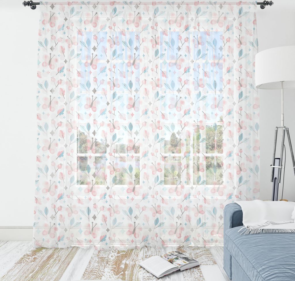 ABAKUHAUS Pastell Wandteppich, Schmetterlinge und runde Formen Stilisierte, Wohnzimmer Schlafzimmer seidiges Satin Wandtuch, 210 cm x 274 cm, Weiß...