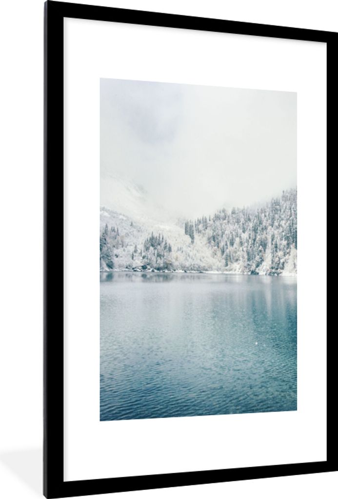 MuchoWow® Gerahmtes Poster Winter - Wasser - Schnee 60x90 Produktbild 