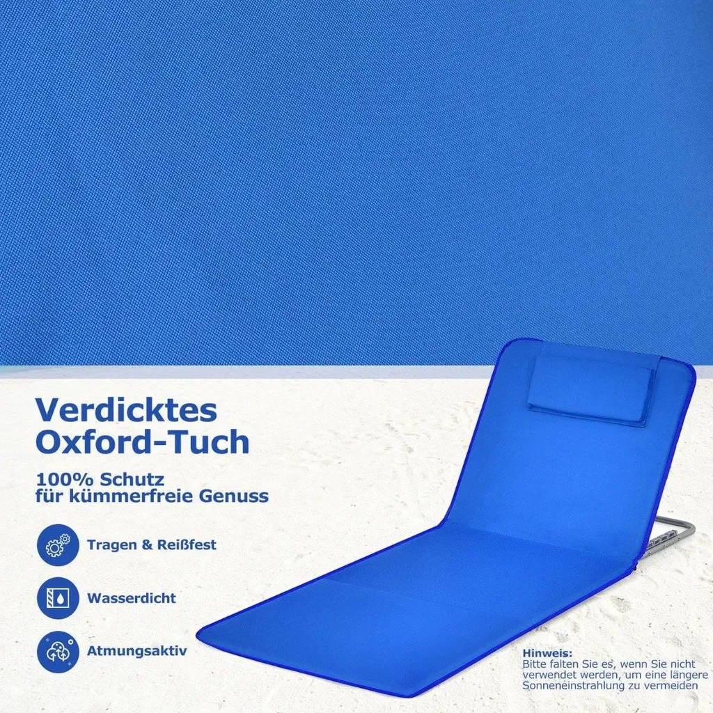Pack détente plage : 2 matelas avec dossier et table basse portables