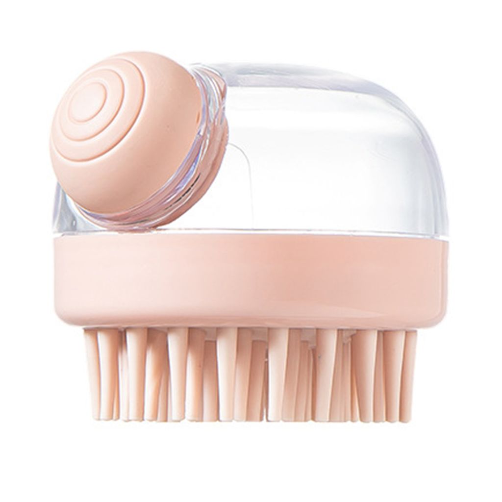 Shampoo Kamm mit Seife Spender Ergonomischer Griff bequemer Griff weiche Bades Bad Spa Duschpinsel Silikon Kopf Kopfhaut Massage Pinsel Bad Zubehö...