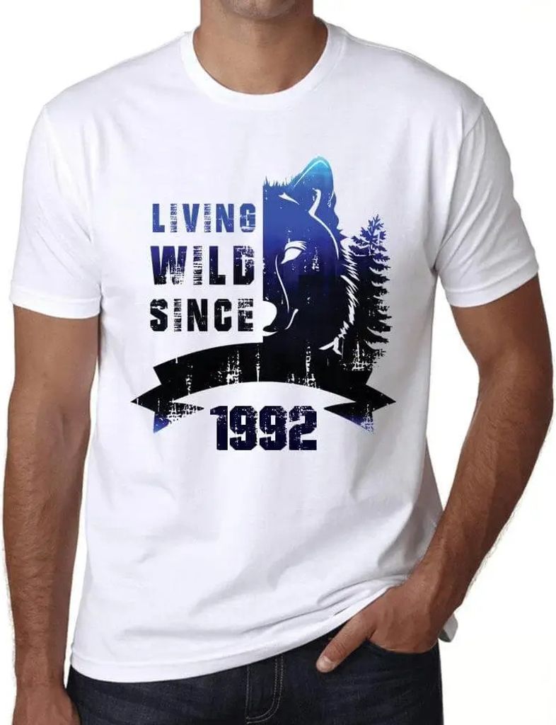 Herren Grafik T-Shirt Wildes Leben seit 1992 – Living Wild Since 1992 – Geschenk 32. Geburtstag Jahrestag 32 Jahre Jubiläum 32 Jährige Mann J...
