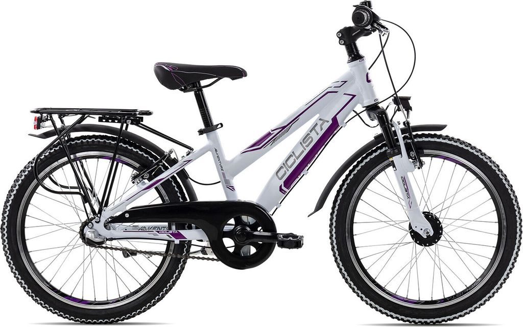 Ciclista Adventure 3 20 Trapez sportliches Kinderfahrrad mit Gepäckträger 20 Zoll Weiß 29 cm