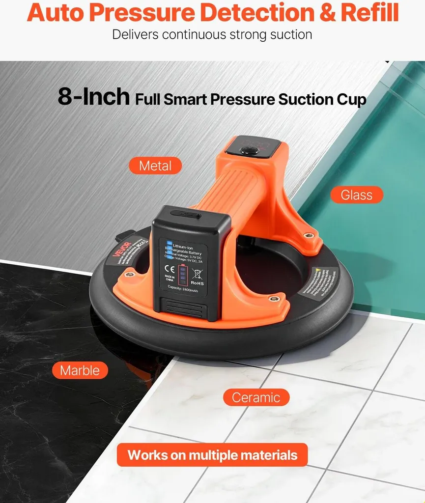 Outil de levage électrique pour dalles et granit, ventouse de 203 mm