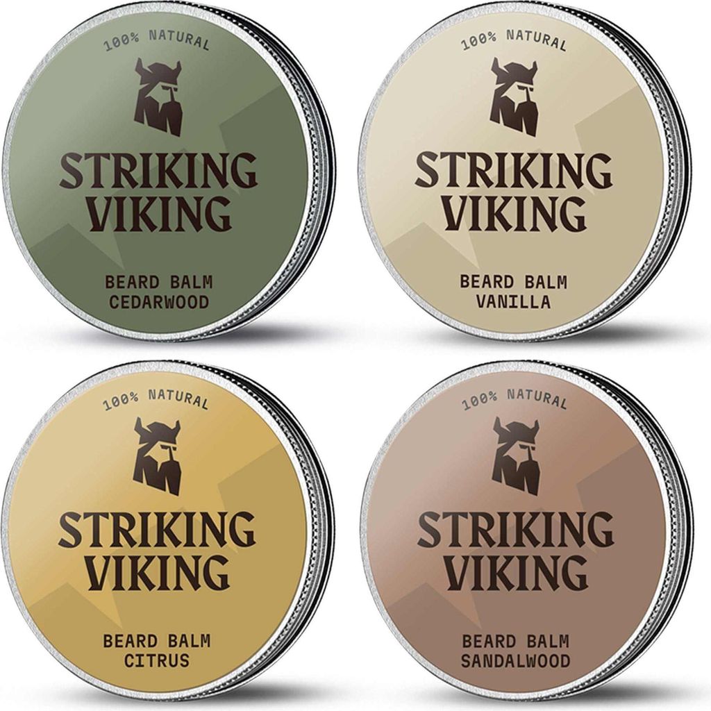 Striking Viking Bartbalsam, 4er Bartpflege-Set für Männer, Produktbild 
