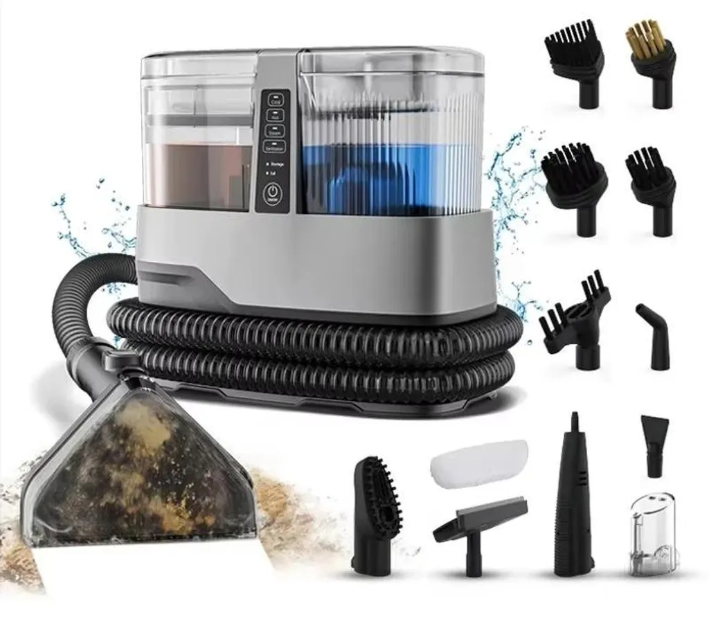 Nettoyeur de tapis à vapeur 1800W et aspiration 17kPa haute pression