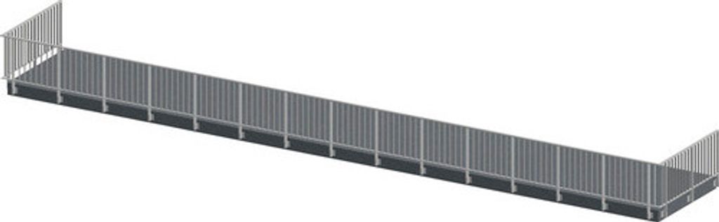 Pertura Geländer-Komplettset Triton taupe U-Form Aluminium für Seitenmontage 19 m