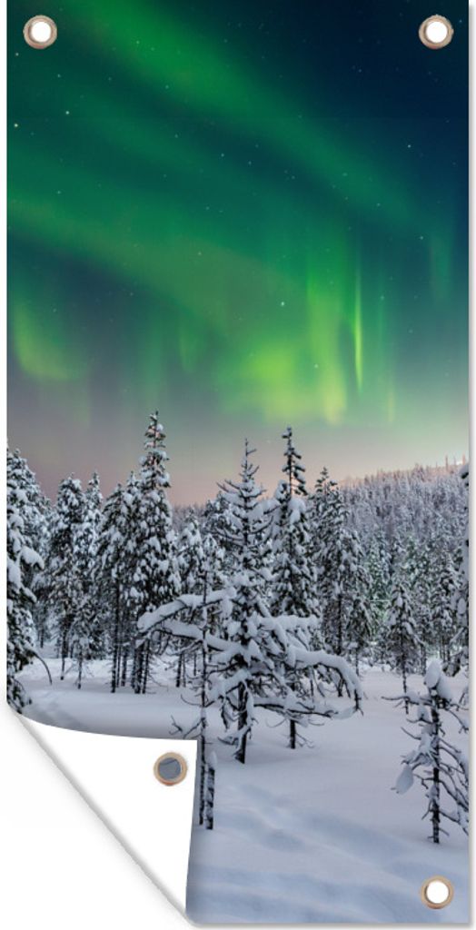 MuchoWow 30x60 cm Outdoor-Poster Gartendeko Sichtschutz Garten Poster für den Garten Winterlandschaft in Finnland