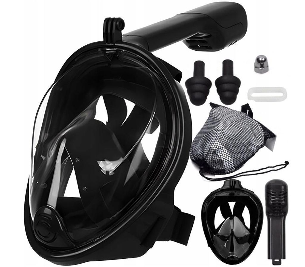 Faltbare Tauch- und Schwimmmaske L/XL – Vollgesichtsmaske, beschlagfrei – Set