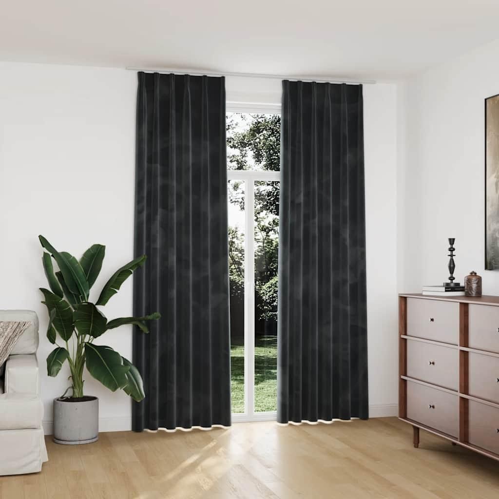 VIDAXL -Vorhänge Blackout 2 STs mit Haken 140x245 cm Samt Immagine del prodotto 