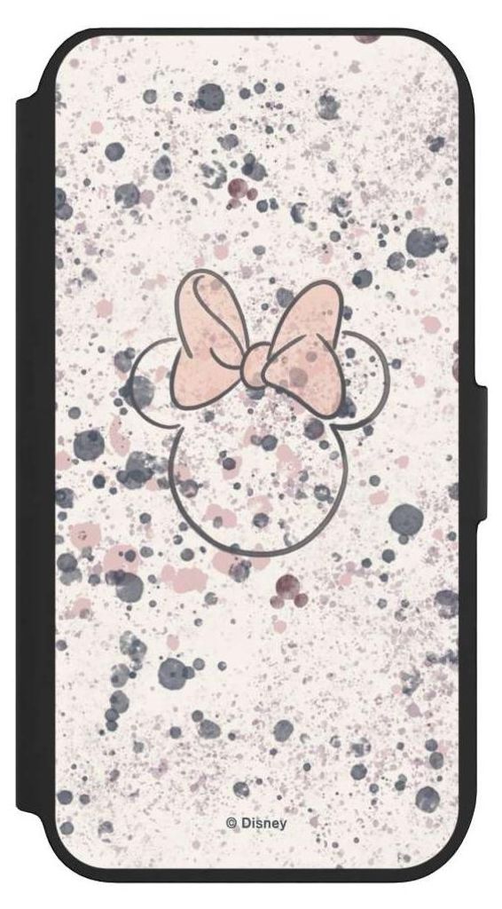NIVOCASE Klapphülle für Apple iPhone SE (2022) Handyhülle aus Kunst Leder NIVOflip schwarz Disney Minnie Mouse Wasserfarbe