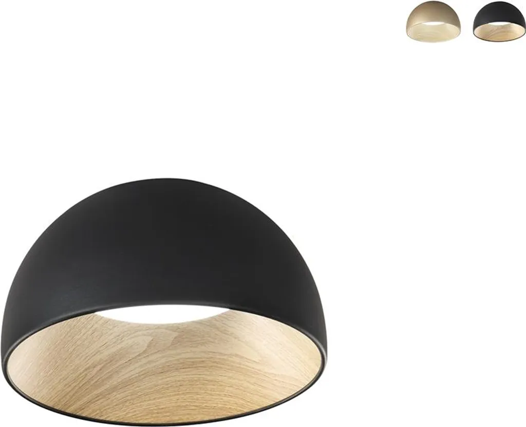 Coco Plafonnier à LED Noir Métal 30W CCT 35cm - Éclairage Design Salon