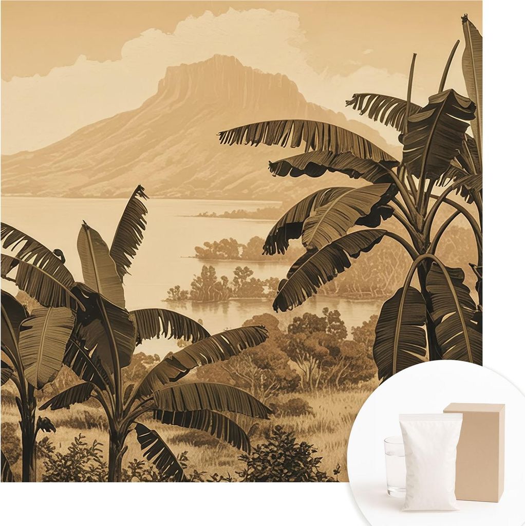 Fototapete - Wandbilder für Wohnzimmer - 250x250 cm - Dekorative Wandfolie - Modernes Design für Wanddekoration - Tapeten für Innenräume - Trop...