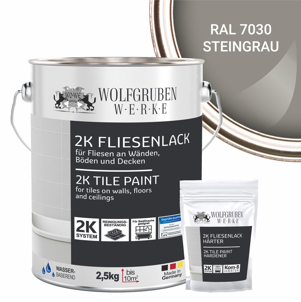 2K Fliesenlack Fliesenfarbe Wand Bodenfliesen W712 Produktbild 