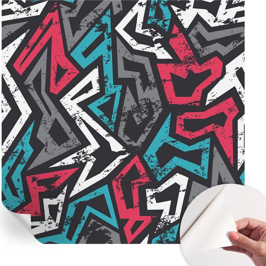 Selbstklebende Wandtapete - Dekorative Tapete für Wohnzimmer - Klebefolie für Wandbilder - Tapetenfolie für Wanddekoration - 250x250 cm - Abstra...