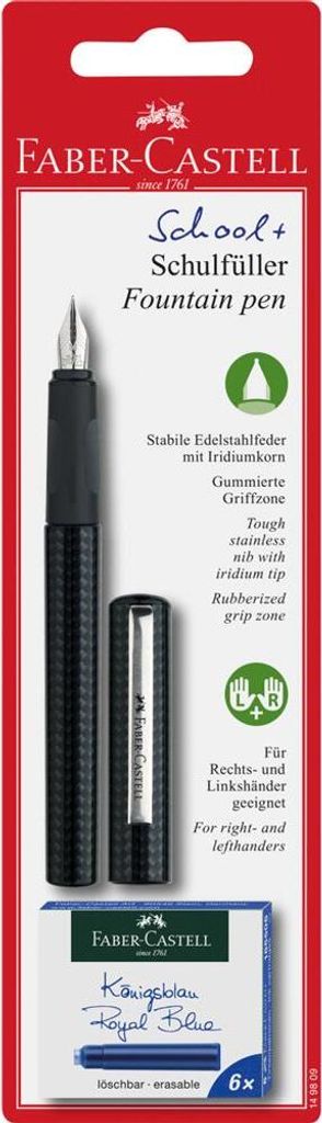 Faber-Castell Carbon Look Schul-Füllfederhalter + 6 Produktbild 