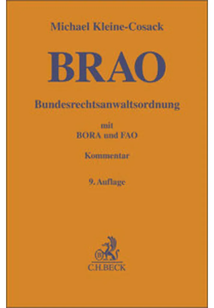 Livre de droit Bundesrechtsanwaltsordnung BRAO pour juristes et cabinets