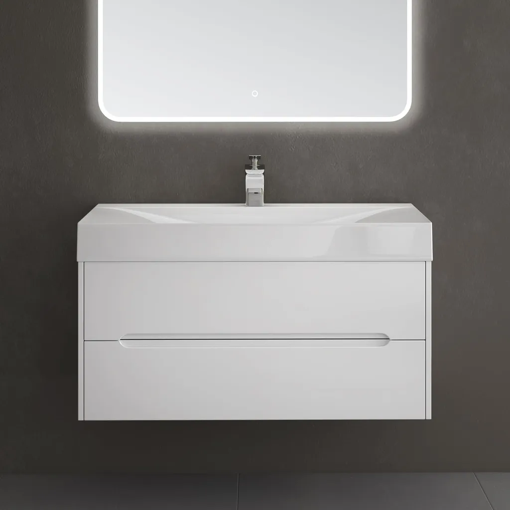 Aménager une Salle de Bain Moderne avec le Meuble Suspendu 100cm Doporro
