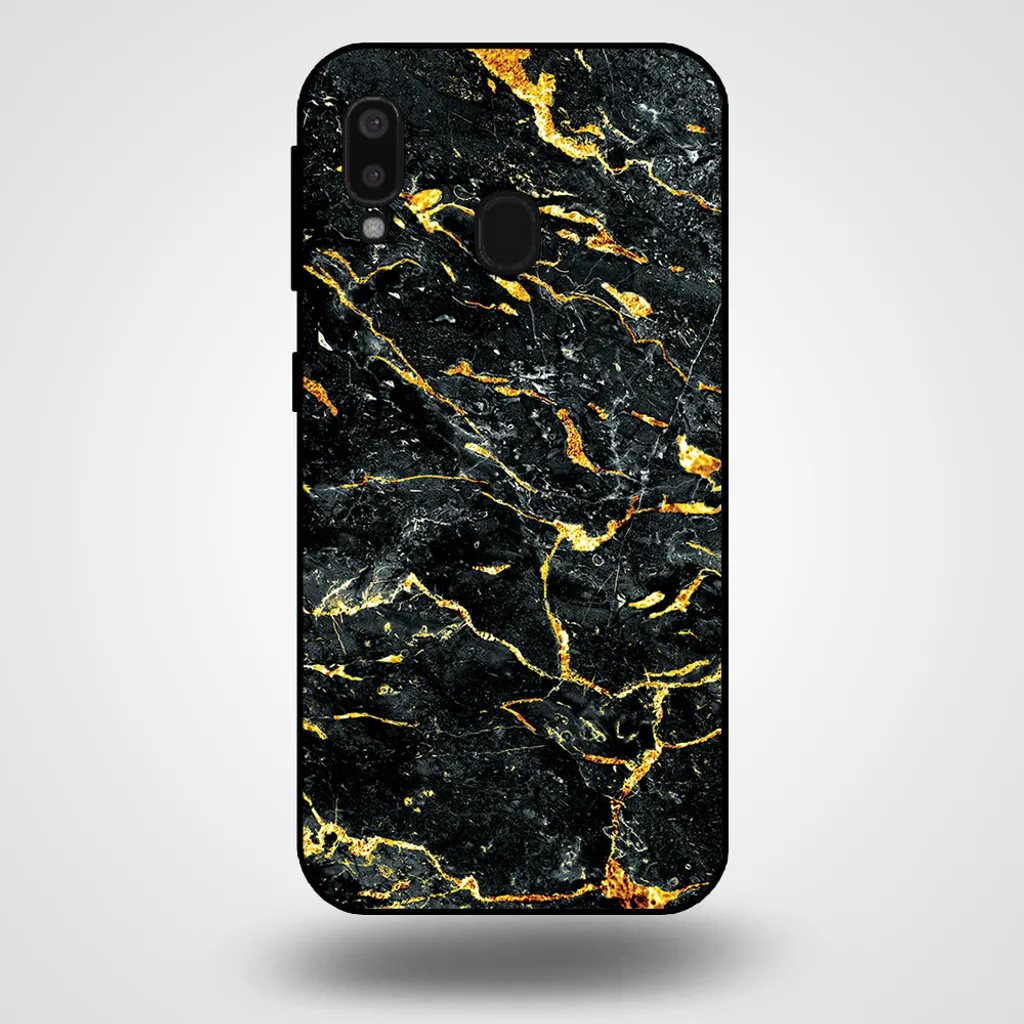 Custodia TPU Samsung A20E Marmo Oro Nero | Protezione Smartphonica