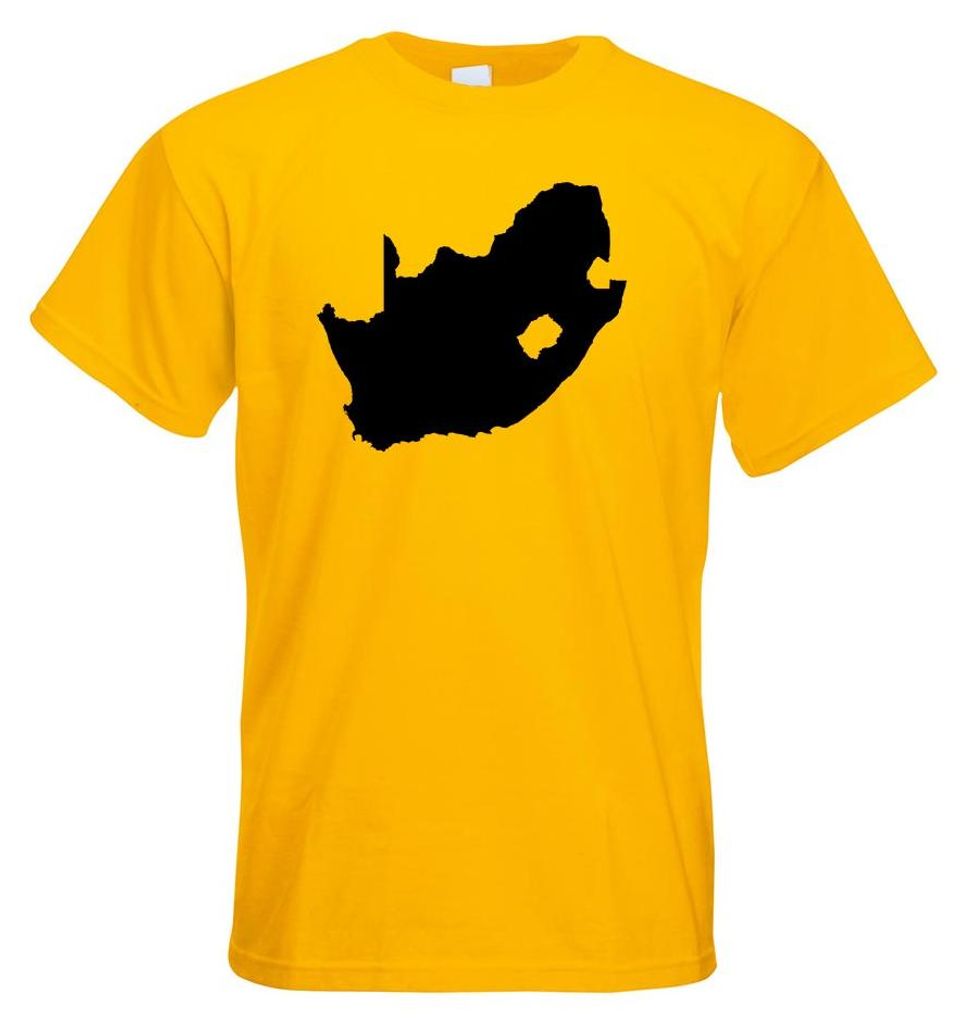 Kiwistar - T-Shirt - gelb - Südafrika Umriss Kontur Herren Funshirt Bedruckt Design Sprüche Spruch Motive - mit Motiv Bedruckt - Funshirt Design ...