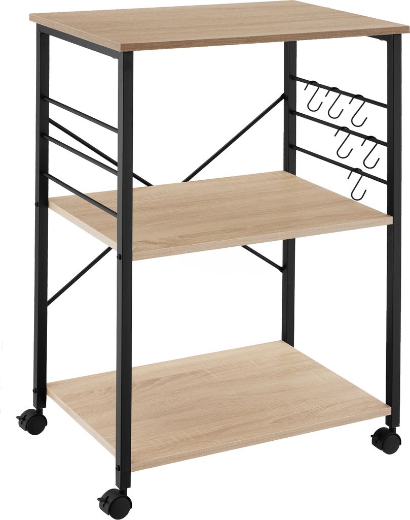 tectake® Servierwagen Rugby inklusive 6 Haken, 65,5 x 45,5 Produktbild 