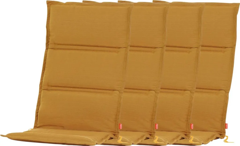 Lot de 4 coussins de fauteuil Centauri ocre 120x48x3cm pour jardin