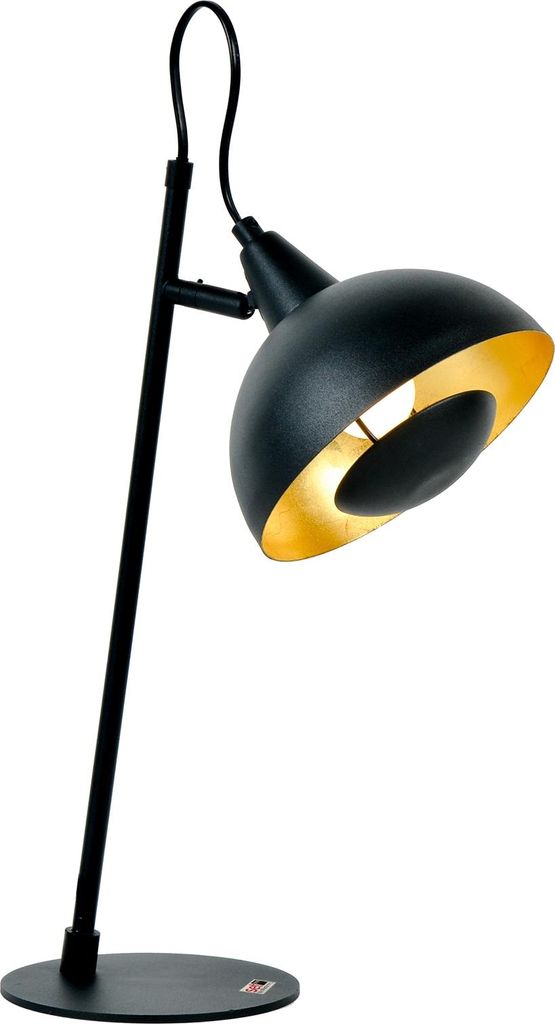 Nino Tischleuchte Satellite schwarz industriell modern Gold (Ø 17 cm, Höhe 8 cm) Kippschalter