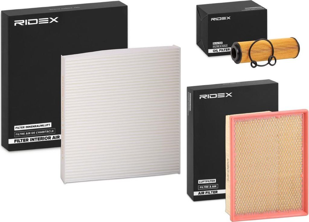 RIDEX Filterset Inspektionspaket Filtersatz passend für MERCEDES-BENZ C-Klasse Limousine (W202) CLK (C208) CLK Cabriolet (A208) C-Klasse T-modell
