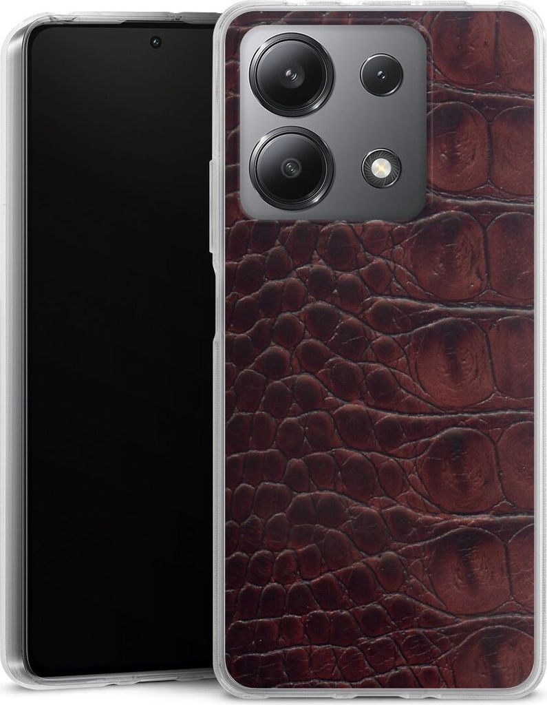 DeinDesign Handyhülle für Xiaomi Redmi Note 13 5G Silikon Hülle Case Smartphone Schutzhülle Animalprint Krokodil Leder