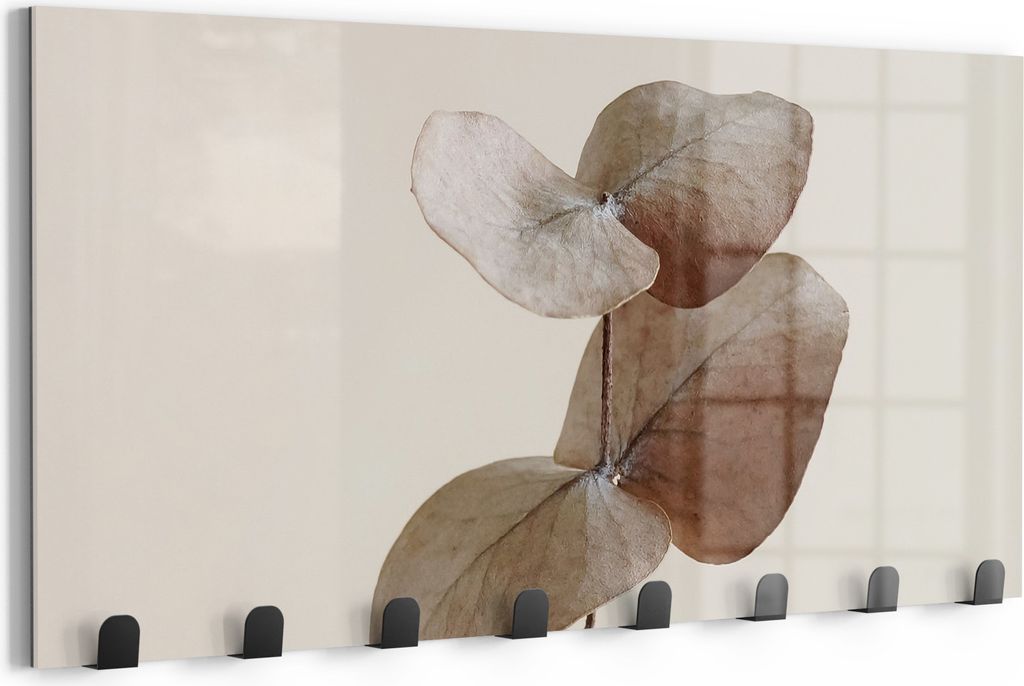 DEQORI Kleiderhaken Glas 60x30 cm 'Stille Naturpoesie' Wand Garderobe beschreibbar Paneel