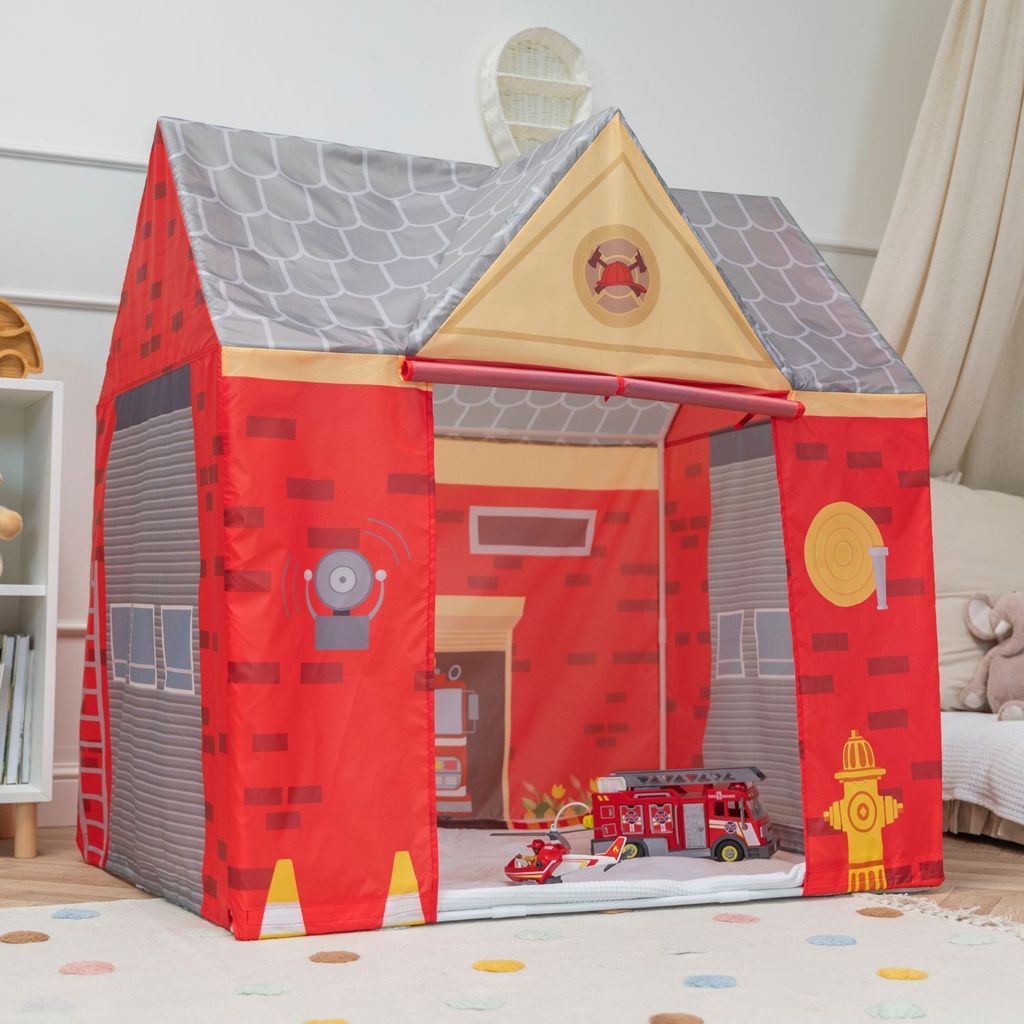 Selonis Spielhaus Spielzelt Feuerwehrhaus Faltbares Für Kinder Realistisches Design Langlebige Und Sichere Materialien Leicht Zu Montieren Perfekt...