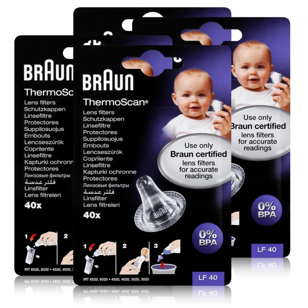 Braun ThermoScan Schutzkappen 40 Stück - Für Thermoscan Thermometer (4er Pack)