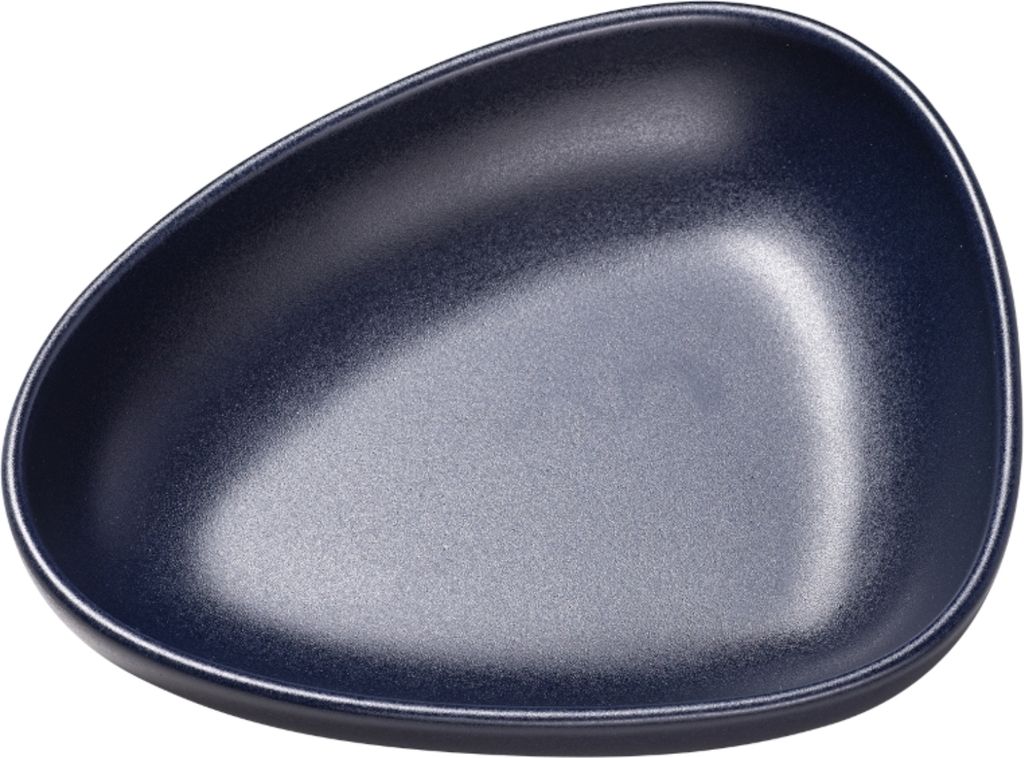 LIND DNA Curve Stoneware Suppenteller navy blue