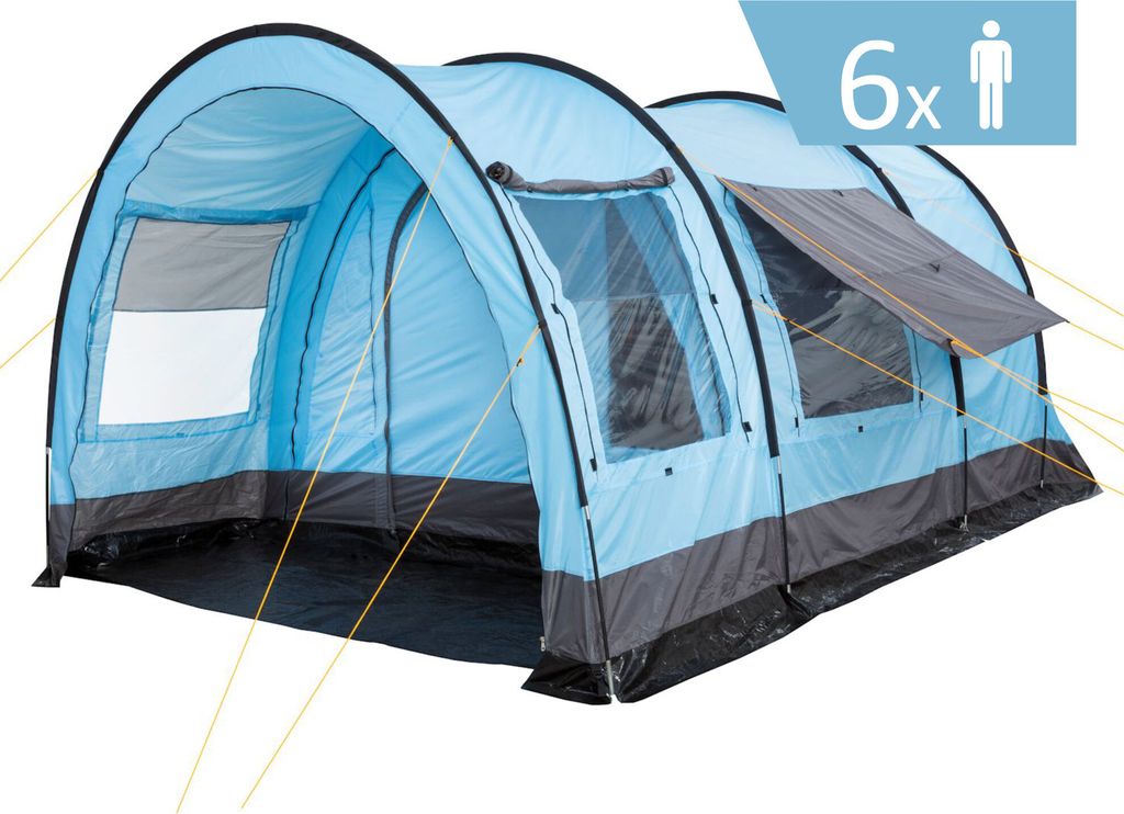 CampFeuer Zelt Relax6 für 6 Personen | Hellblau / Grau | Produktbild 