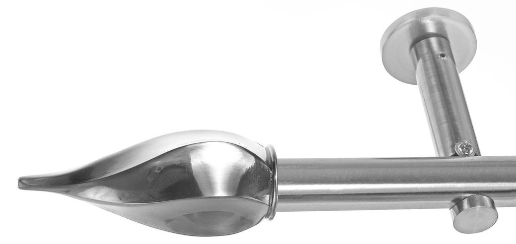 Gardinenstange mit Wandhalterung I Metall Edelstahl Look Produktbild 