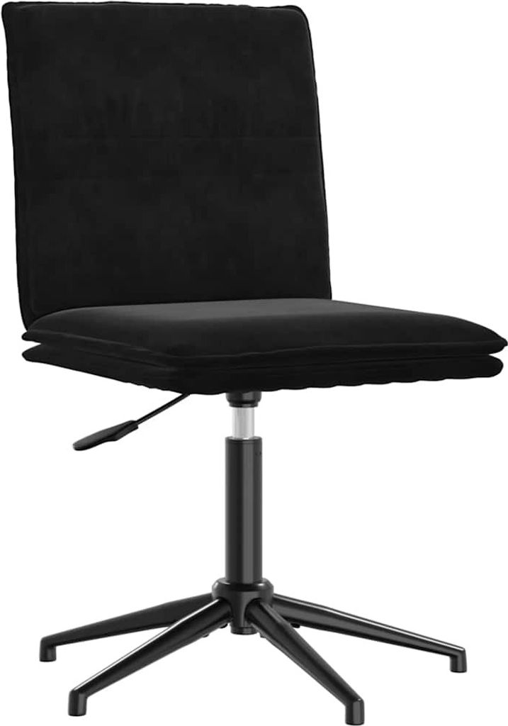 Höhenverstellbarer Esszimmerstuhl aus Samt, Schwarz, 44 cm Breite, 50 cm Tiefe, 74-84 cm Höhe