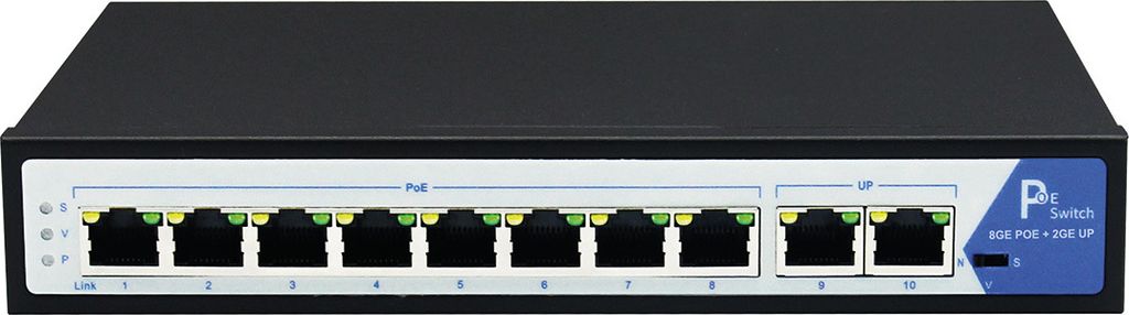VALUE PoE+ Gigabit Ethernet Switch, 8+2 Ports