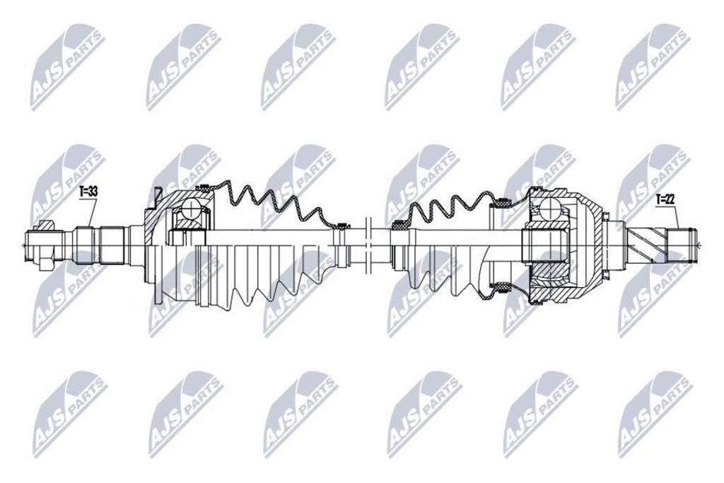 NTY NPW-PL-121 Antriebswelle Vorne Links für OPEL Astra J Sports Tourer (P10) ASTRA J ASTRA J Stufenheck